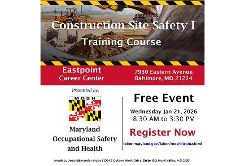 Seminar Topic is Construction Site Safety I. Date is January 21, 2026. 
Location is East Point Career Center